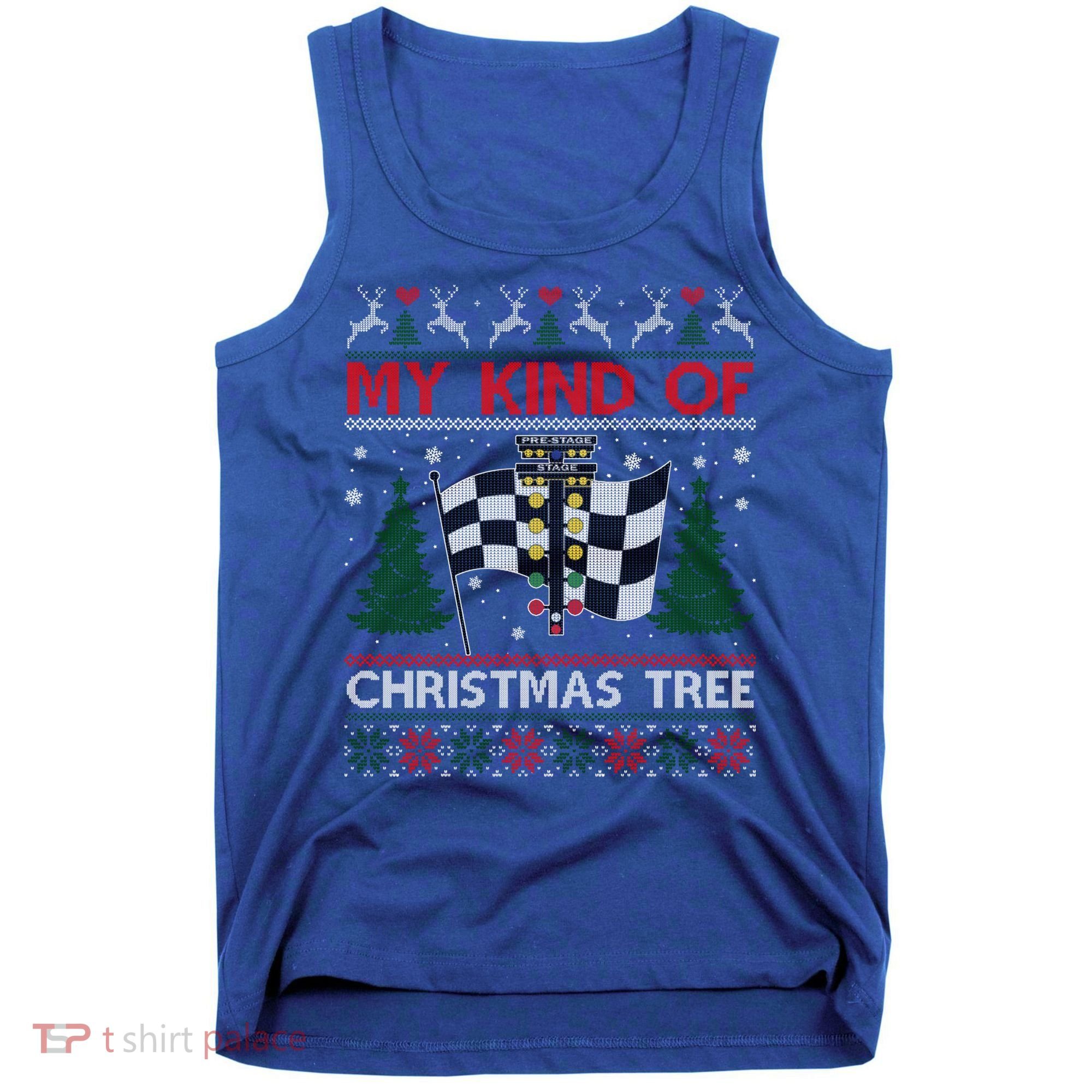 Drag Racers Racing Christmas Tree Ugly Xmas Sweater Gift Tank Top