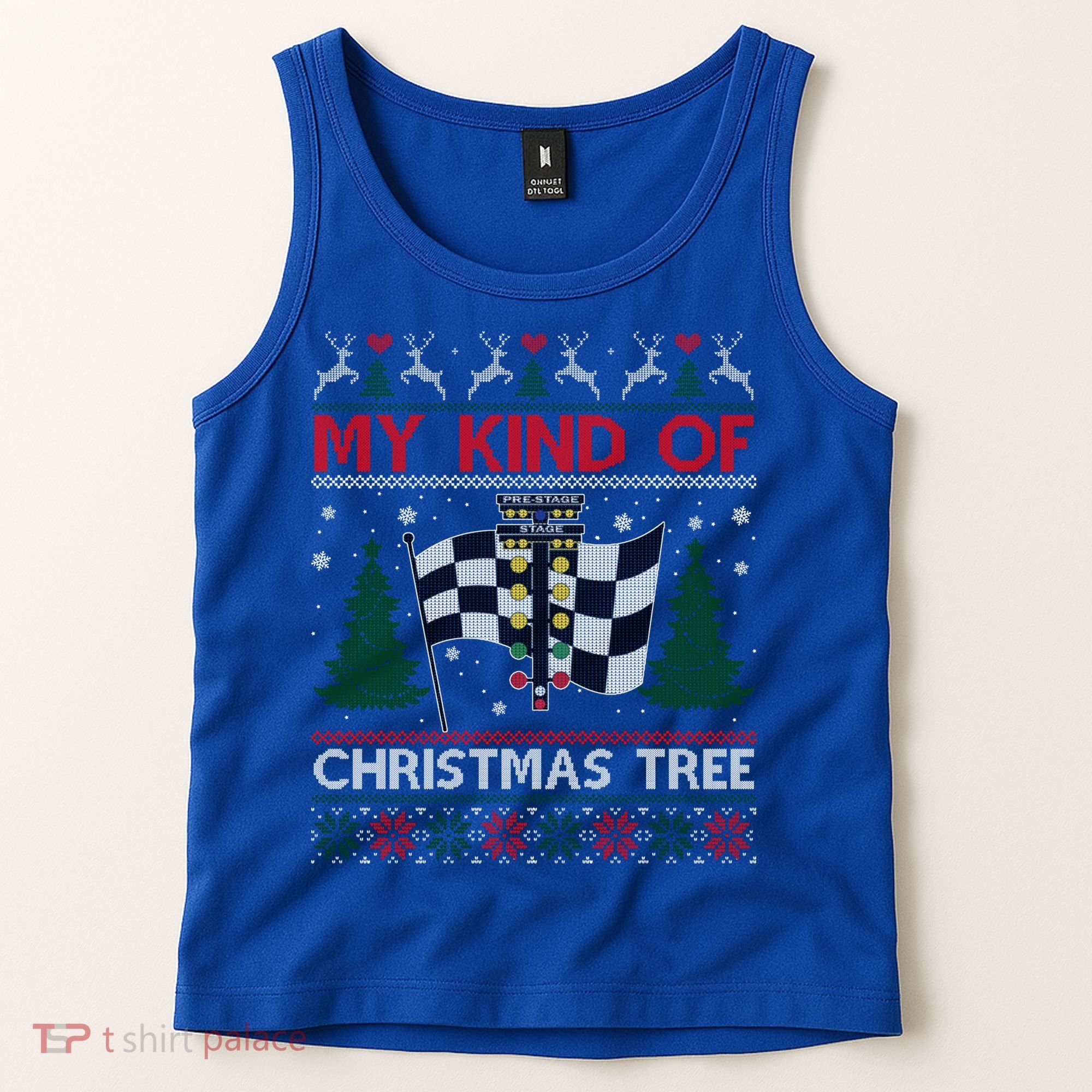 Drag Racers Racing Christmas Tree Ugly Xmas Sweater Gift Tank Top