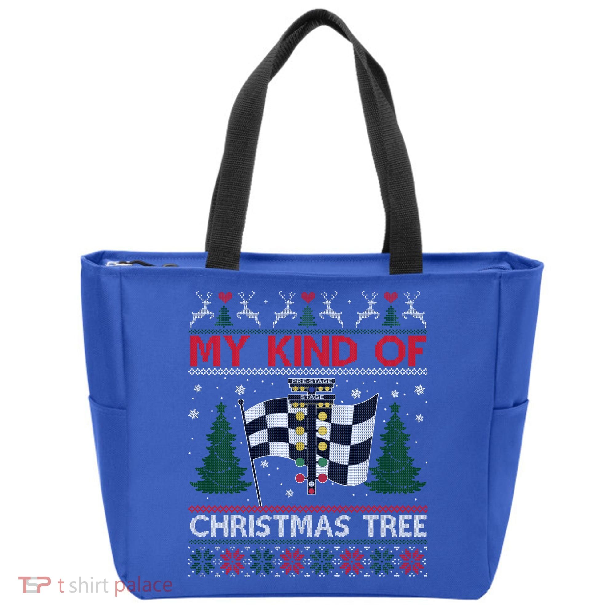 Drag Racers Racing Christmas Tree Ugly Xmas Sweater Gift Tote Bag