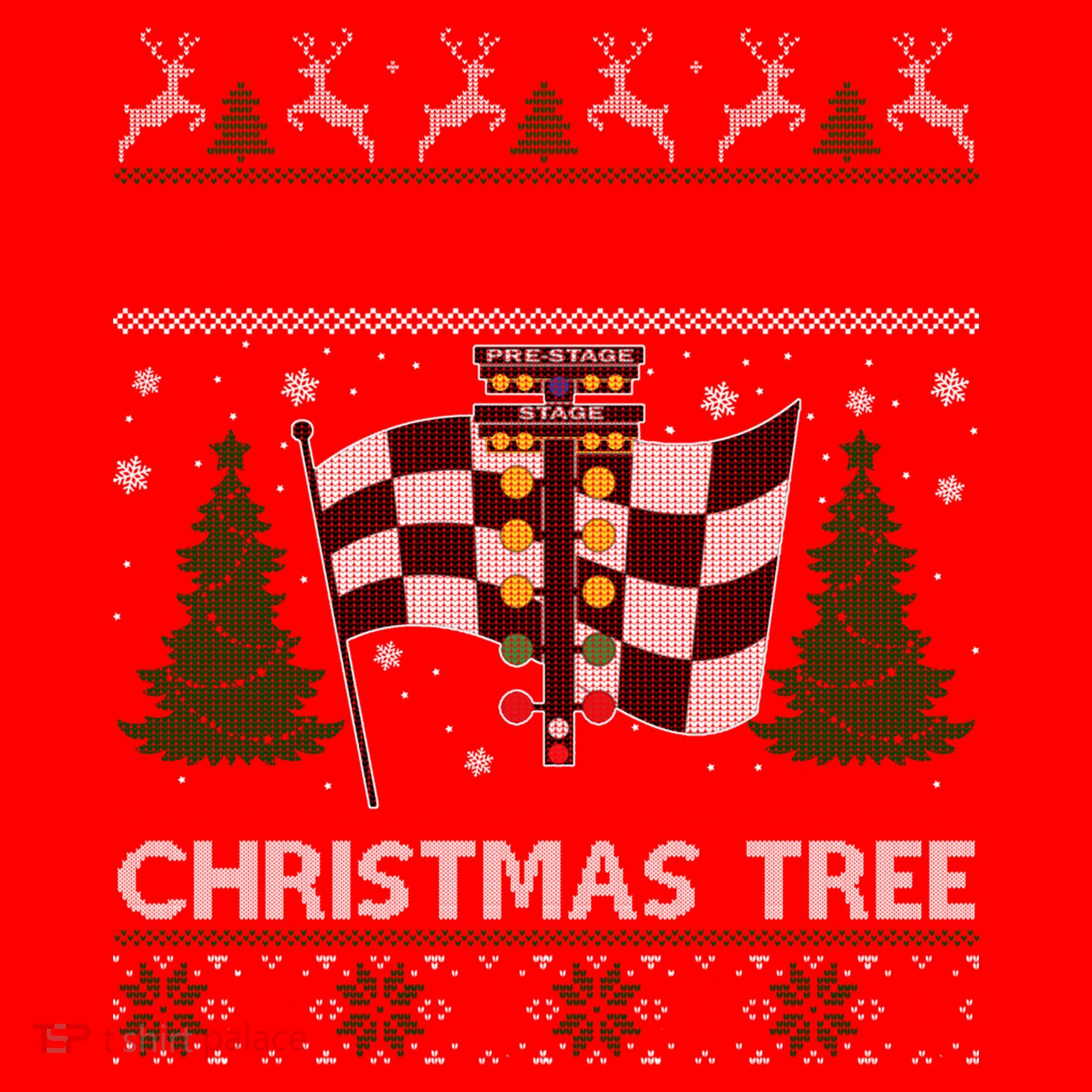 Drag Racers Racing Christmas Tree Ugly Xmas Sweater Gift Santa Hat