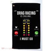 Drag Racing Race Car Phone Display Drag Racing Is Calling Golf Towel thumb 0