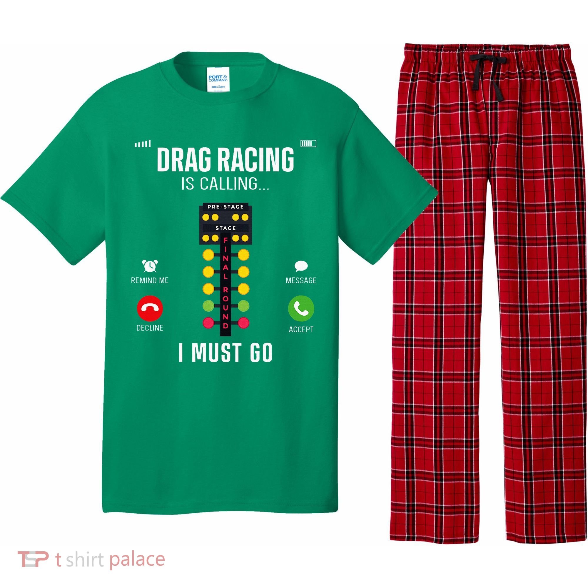 Drag Racing Race Car Phone Display Drag Racing Is Calling Pajama Set