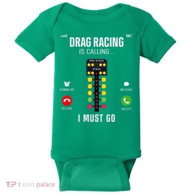 Drag Racing Race Car Phone Display Drag Racing Is Calling Baby Bodysuit