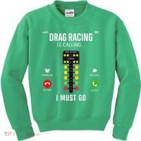 Drag Racing Race Car Phone Display Drag Racing Is Calling Kids Sweatshirt thumb 0