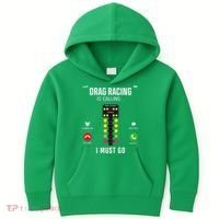 Drag Racing Race Car Phone Display Drag Racing Is Calling Kids Hoodie thumb 0