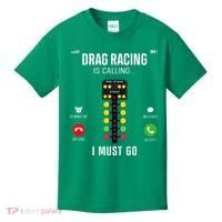Drag Racing Race Car Phone Display Drag Racing Is Calling Kids T-Shirt thumb 0