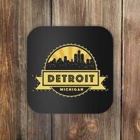 Detroit Record Skyline Logo Coaster thumb 0
