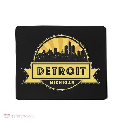 Detroit Record Skyline Logo Mousepad