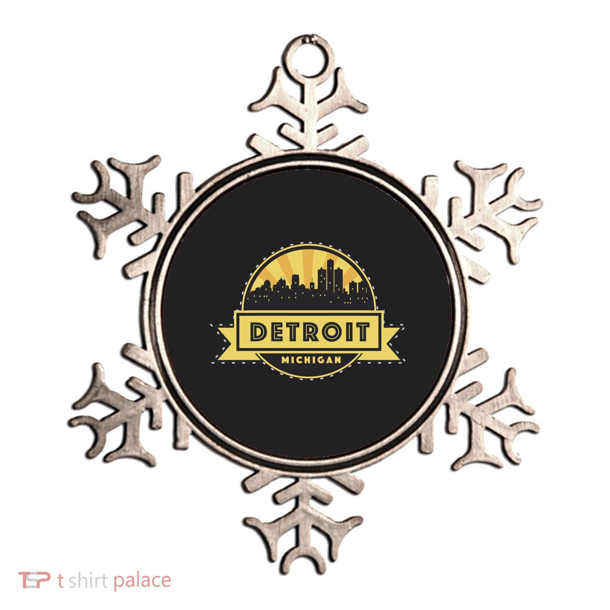 Detroit Record Skyline Logo Ornament