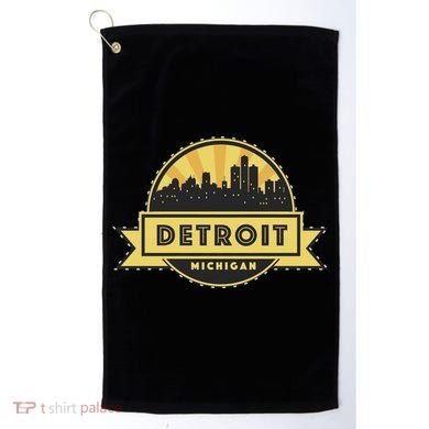 Detroit Record Skyline Logo Golf Towel