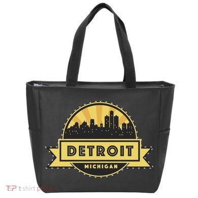 Detroit Record Skyline Logo Tote Bag