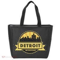Detroit Record Skyline Logo Tote Bag thumb 0