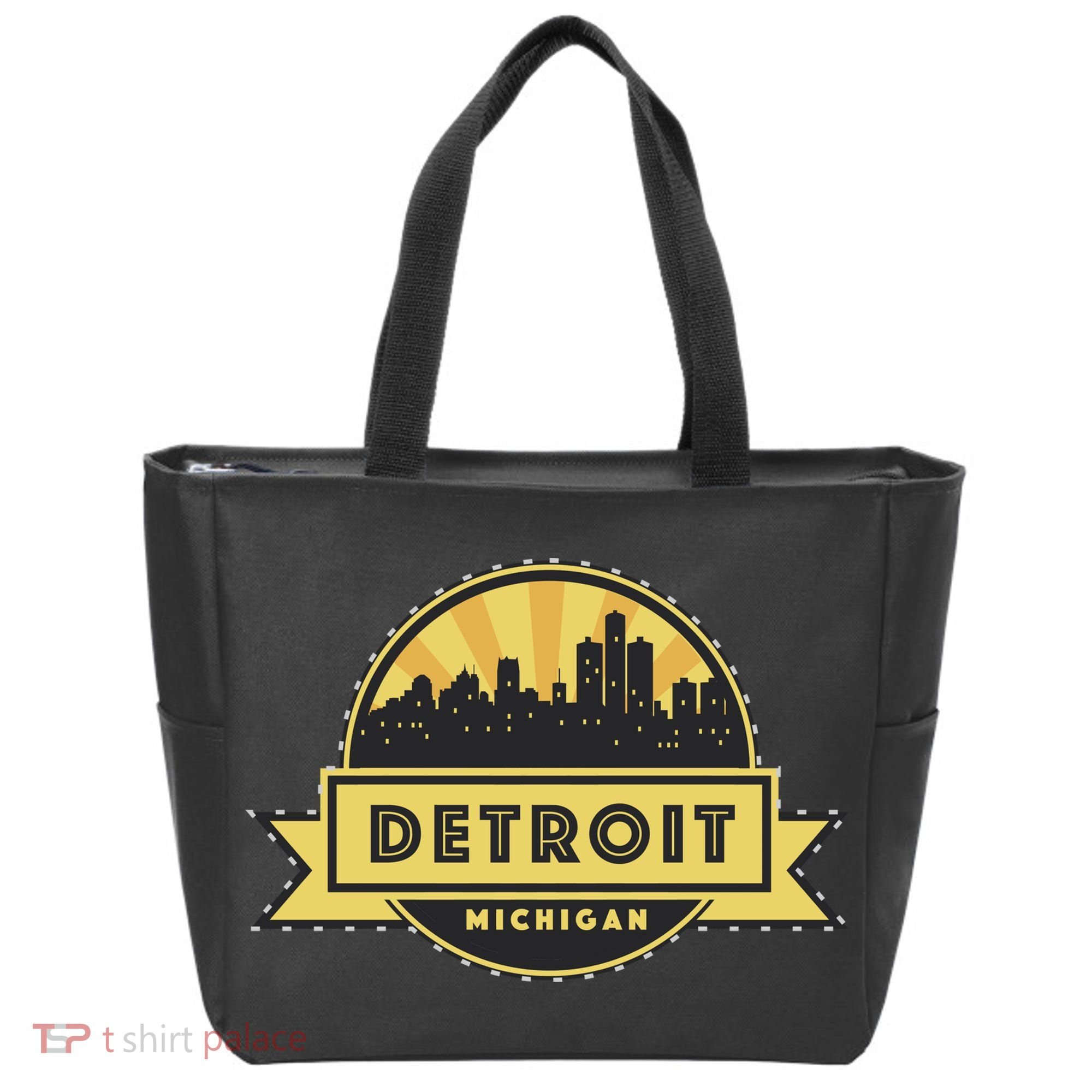 Detroit Record Skyline Logo Tote Bag