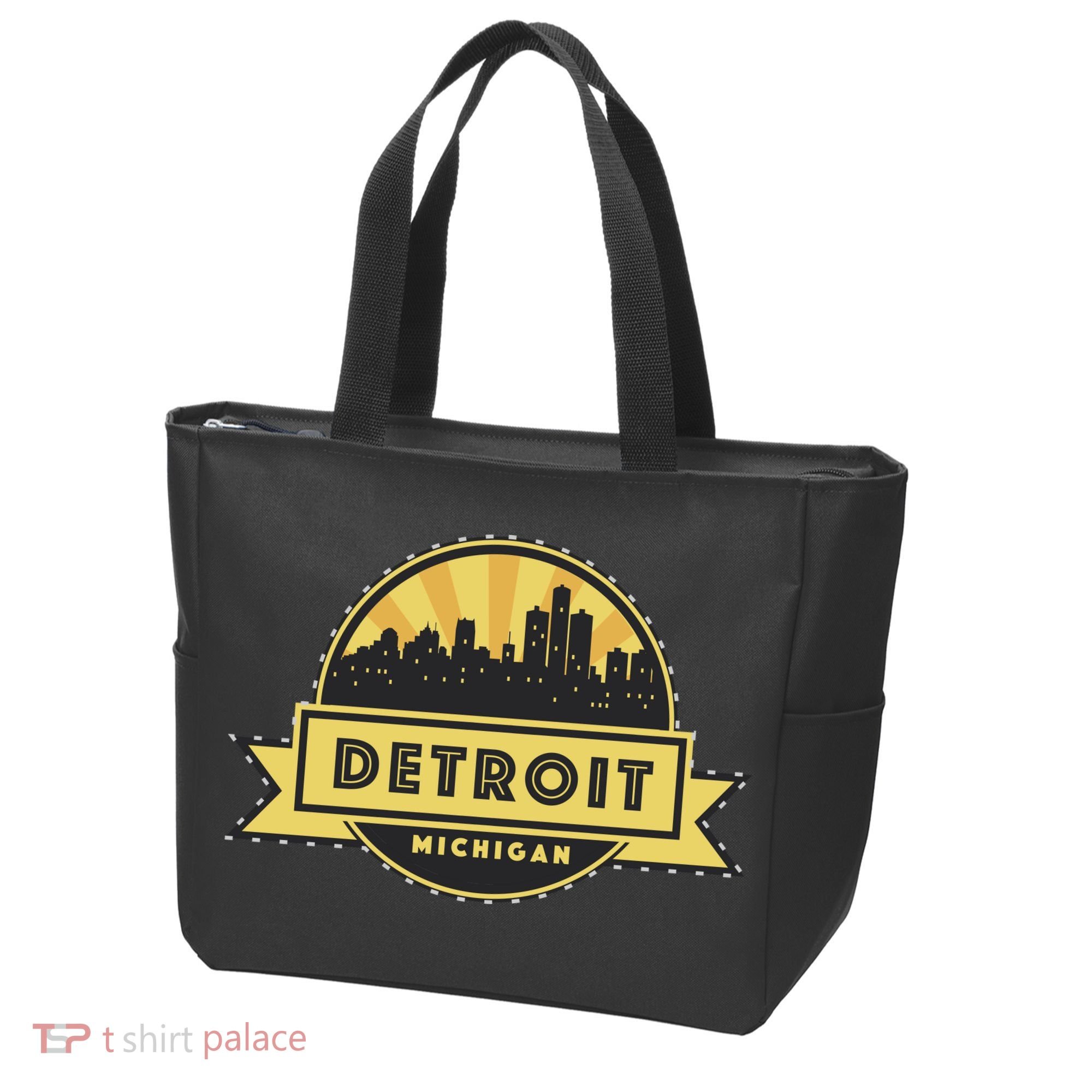 Detroit Record Skyline Logo Tote Bag