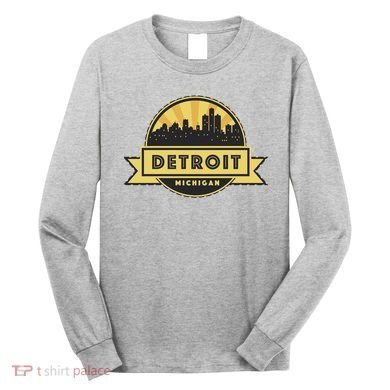 Detroit Record Skyline Logo Long Sleeve Shirt