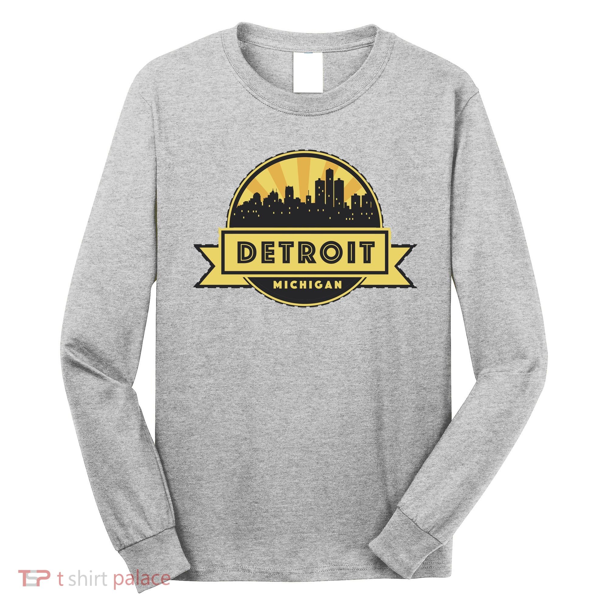 Detroit Record Skyline Logo Long Sleeve Shirt