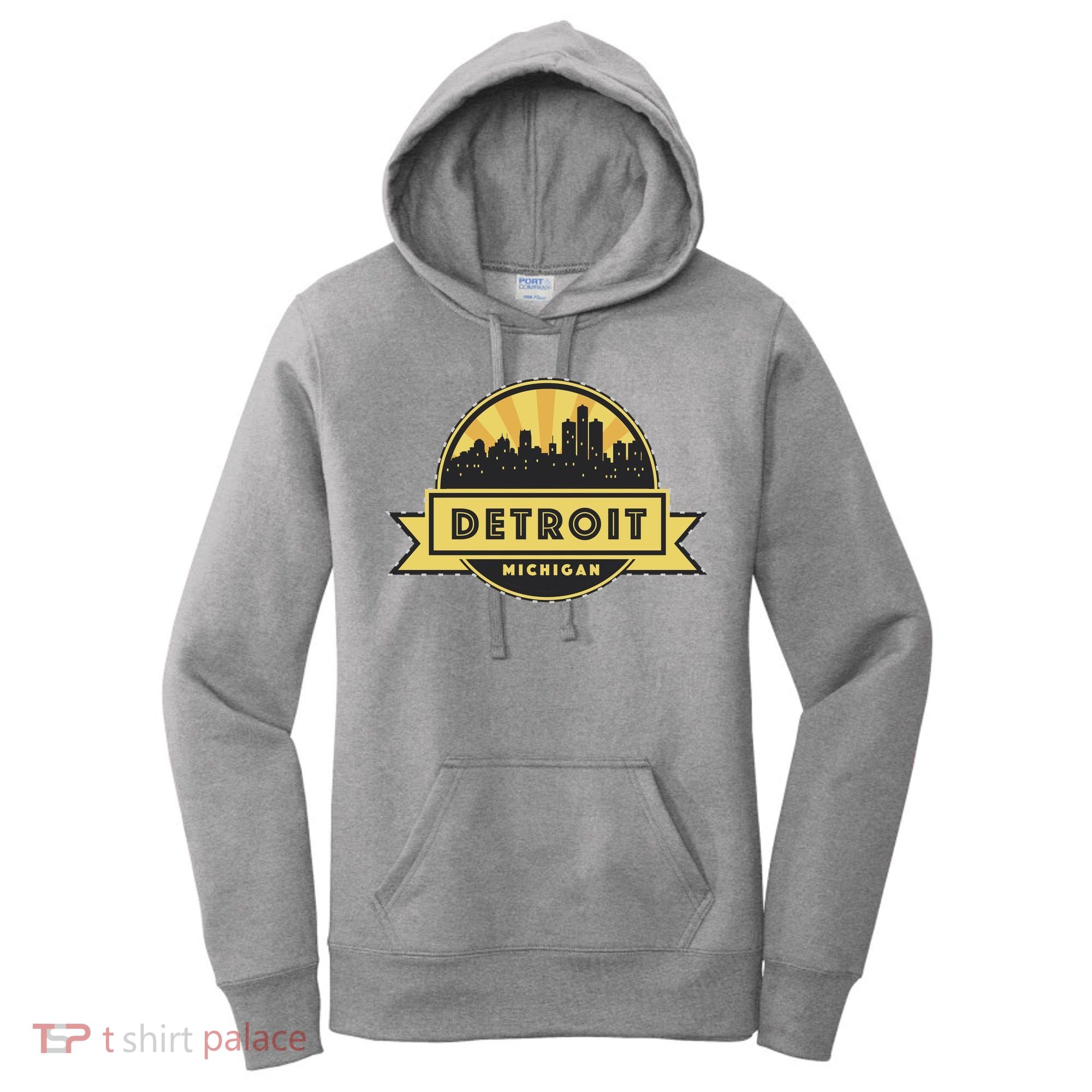 Detroit Record Skyline Logo Women's Hoodie
