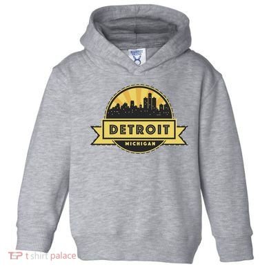 Detroit Record Skyline Logo Toddler Hoodie