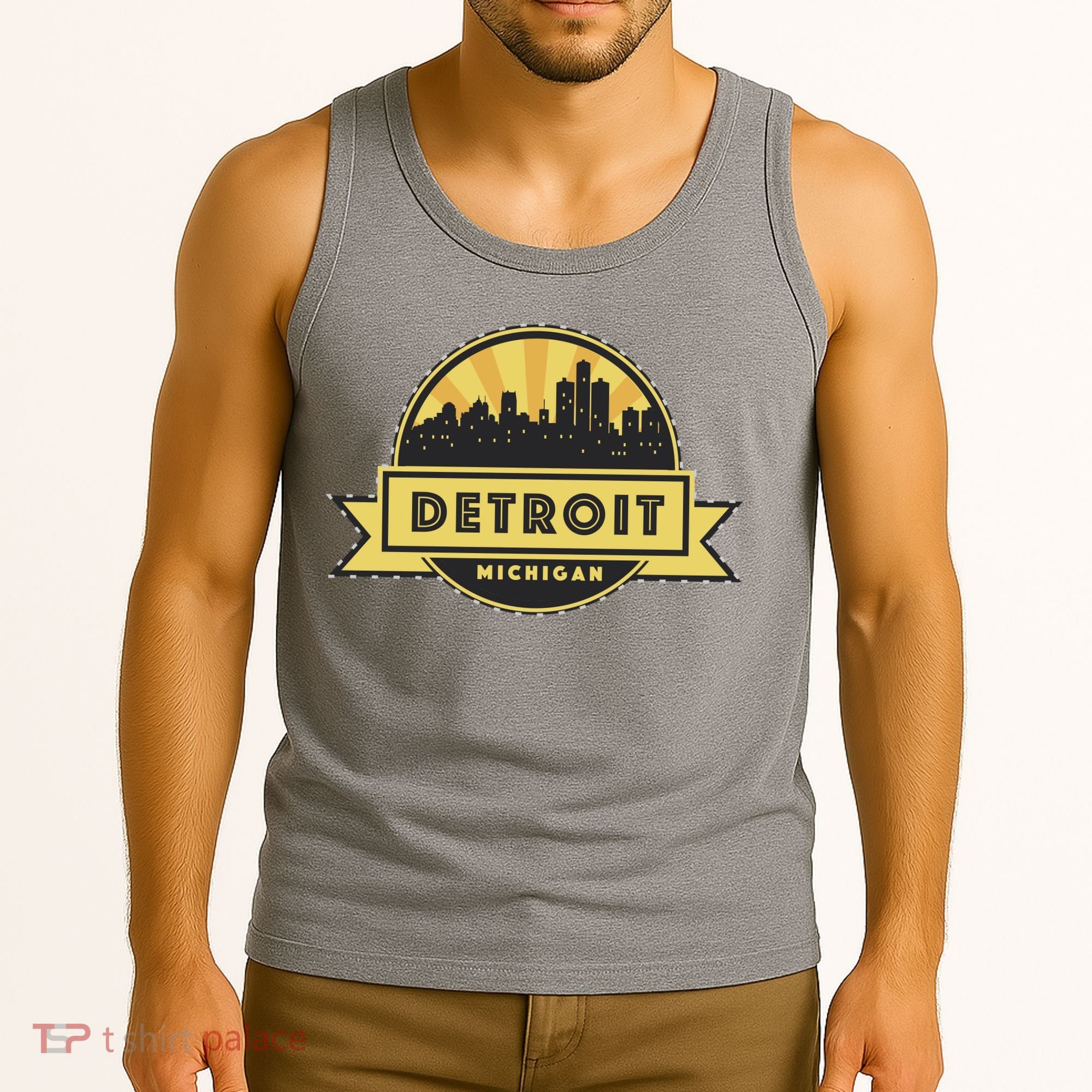 Detroit Record Skyline Logo Tank Top