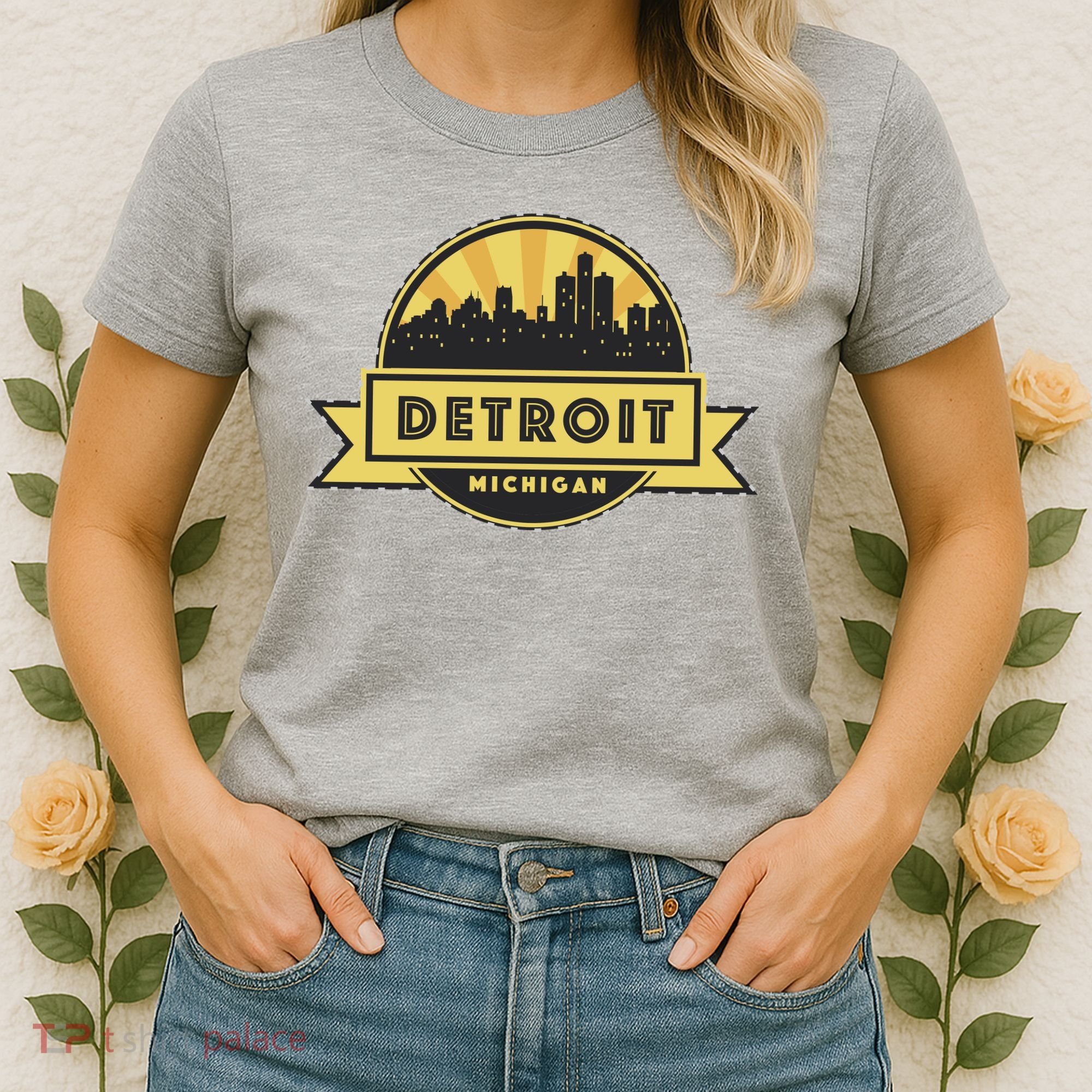 Detroit Record Skyline Logo Women's T-Shirt
