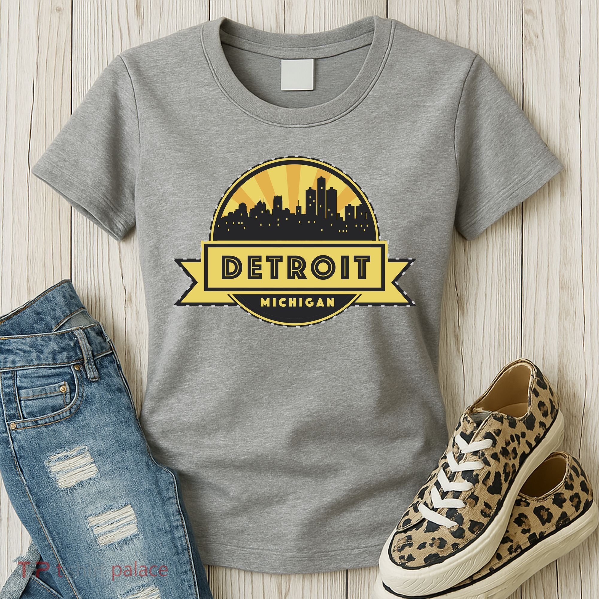 Detroit Record Skyline Logo Women's T-Shirt