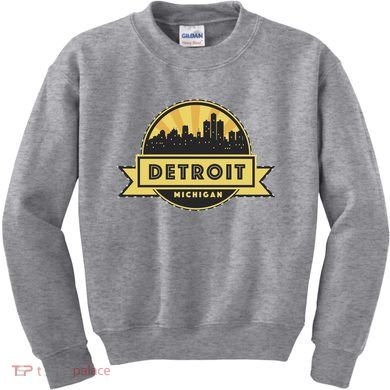 Detroit Record Skyline Logo Kids Sweatshirt