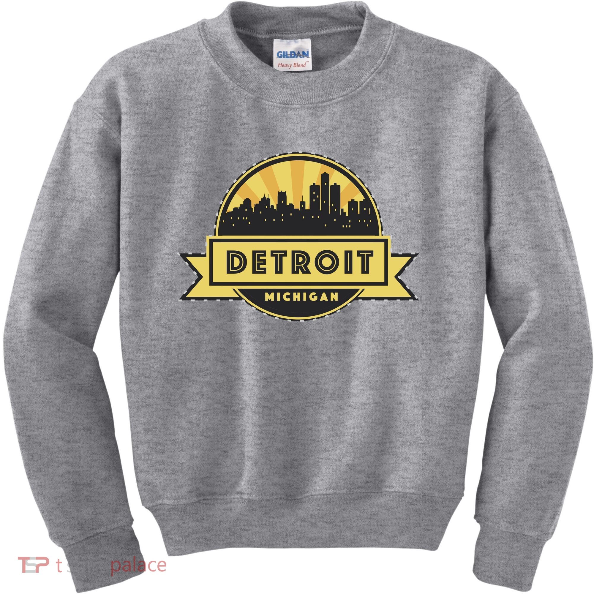 Detroit Record Skyline Logo Kids Sweatshirt