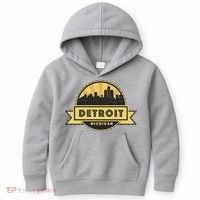 Detroit Record Skyline Logo Kids Hoodie thumb 0