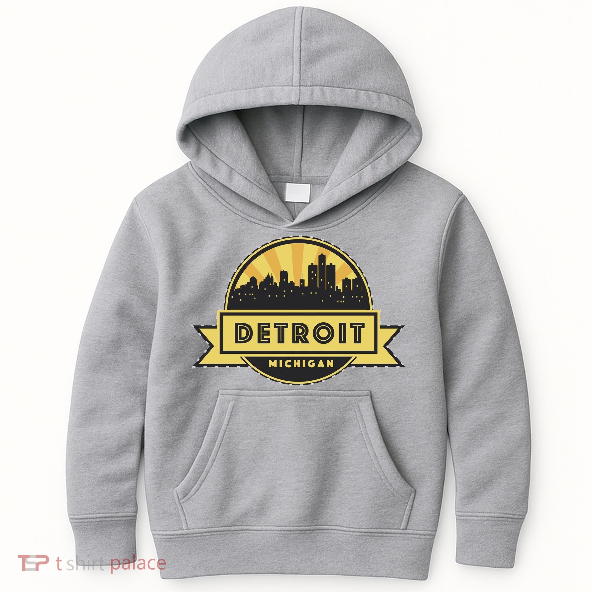 Detroit Record Skyline Logo Kids Hoodie