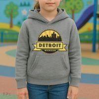 Detroit Record Skyline Logo Kids Hoodie thumb 3