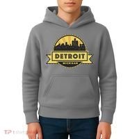 Detroit Record Skyline Logo Kids Hoodie thumb 4
