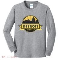 Detroit Record Skyline Logo Kids Long Sleeve Shirt thumb 0