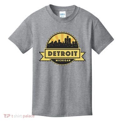 Detroit Record Skyline Logo Kids T-Shirt