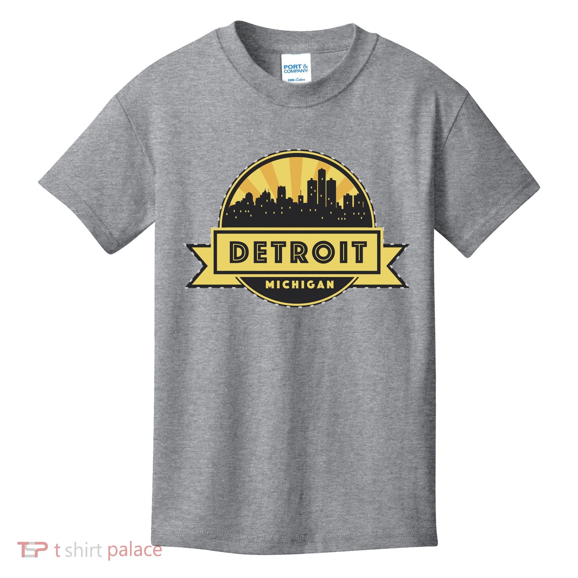 Detroit Record Skyline Logo Kids T-Shirt