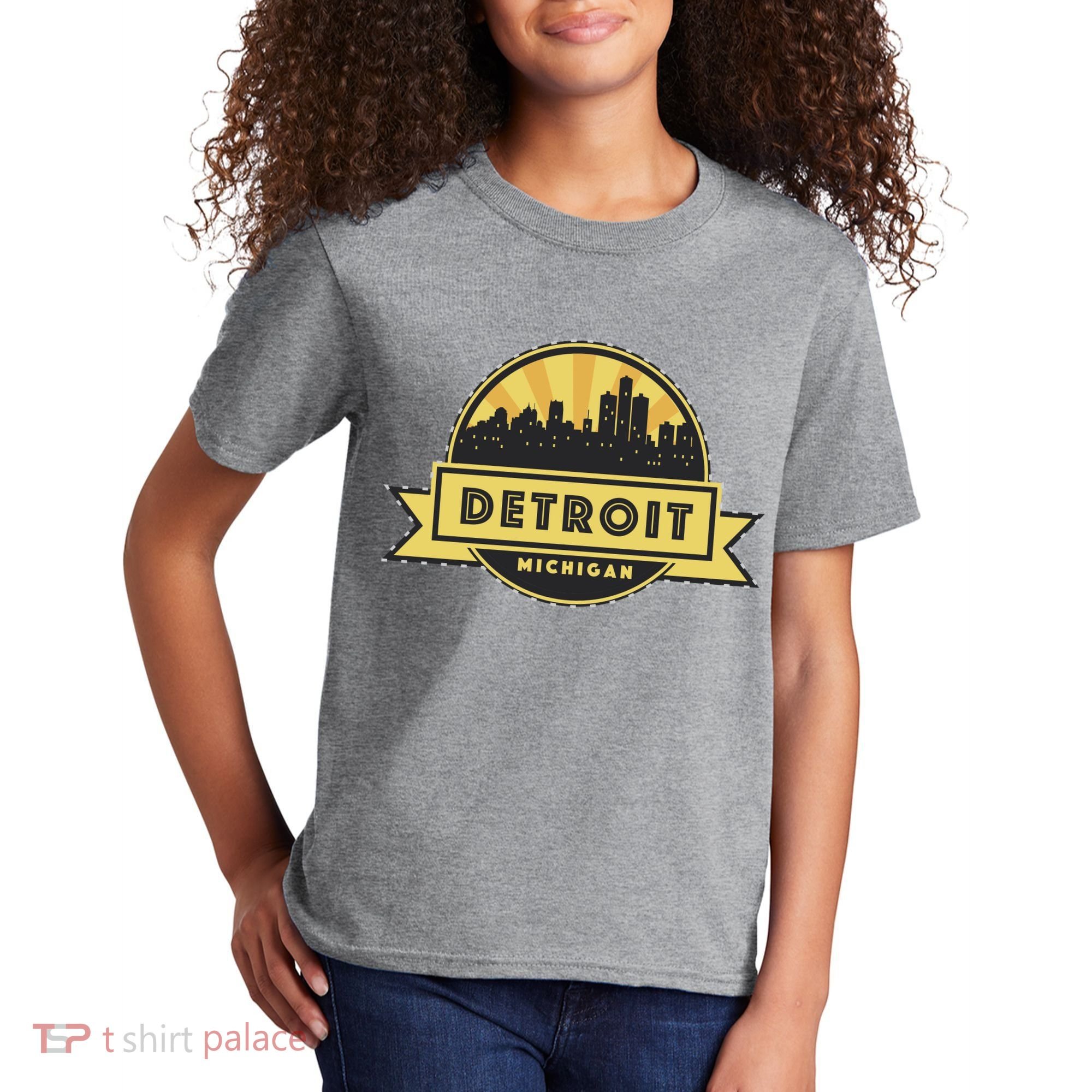 Detroit Record Skyline Logo Kids T-Shirt