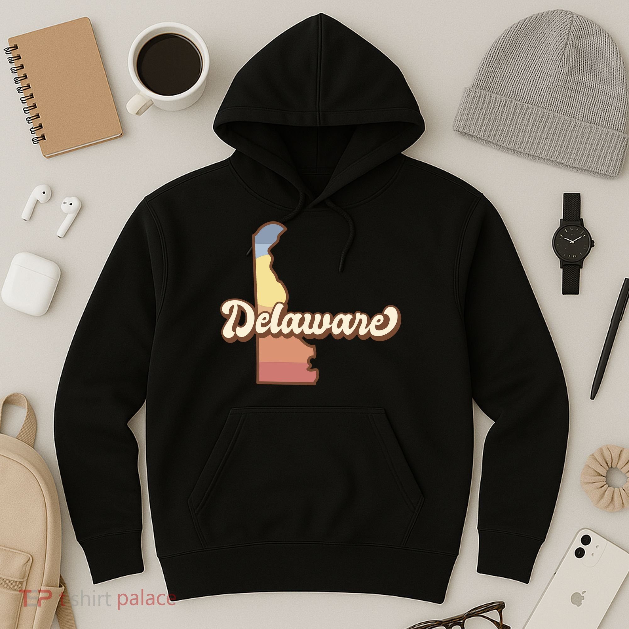 Delaware Retro Sunset Hoodie