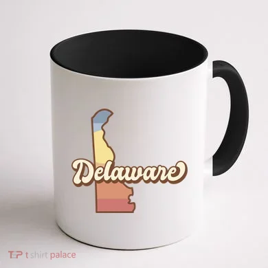 Delaware Retro Sunset Coffee Mug back