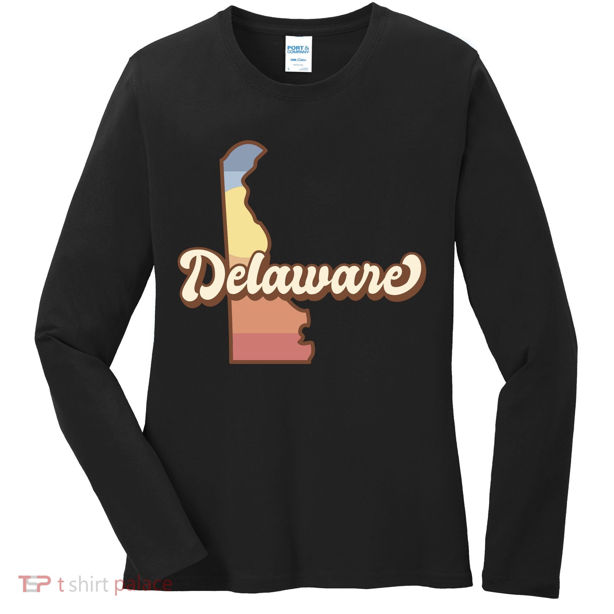 Delaware Retro Sunset Women's Long Sleeve Shirt