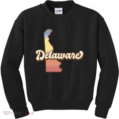Delaware Retro Sunset Kids Sweatshirt