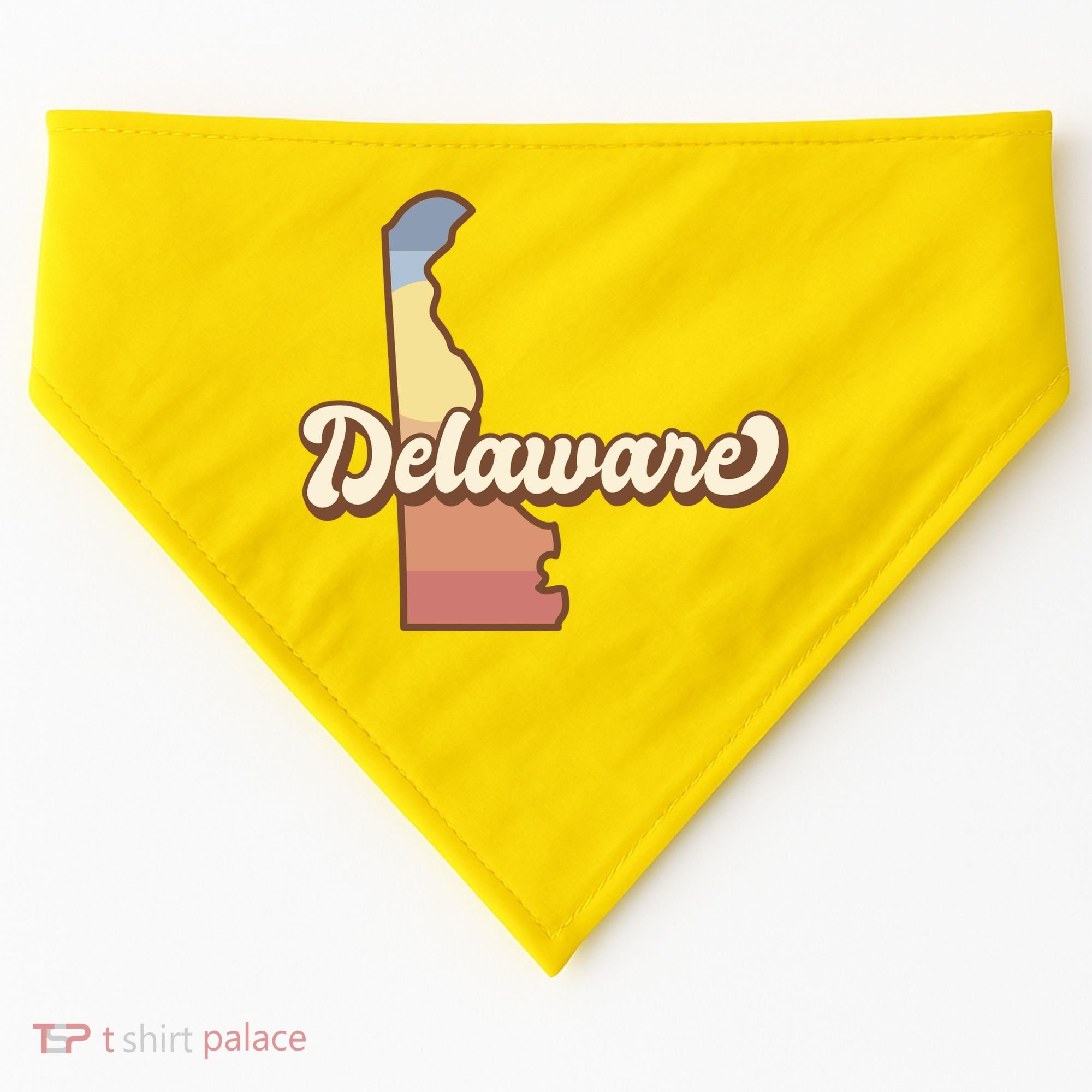 Delaware Retro Sunset USA-Made Doggie Bandana
