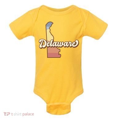 Delaware Retro Sunset Baby Bodysuit