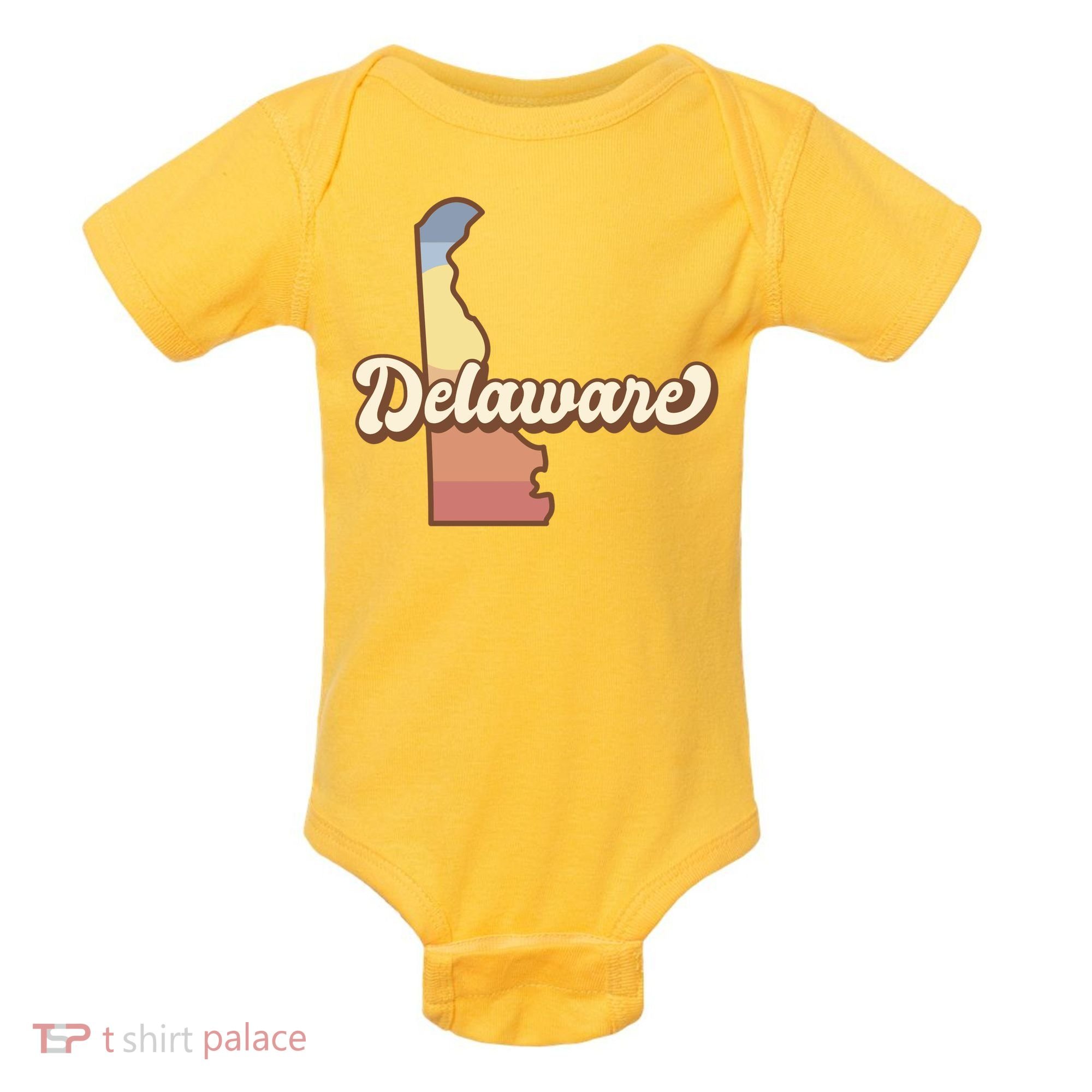 Delaware Retro Sunset Baby Bodysuit