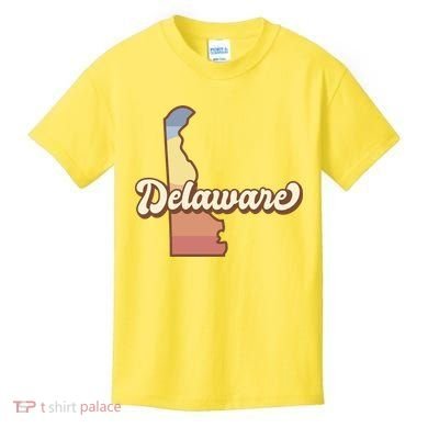 Delaware Retro Sunset Kids T-Shirt