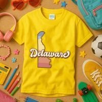 Delaware Retro Sunset Kids T-Shirt thumb 3