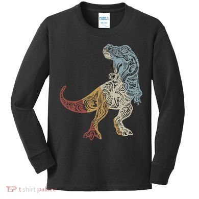 Dinosaur Retro Style Vintage Kids Long Sleeve Shirt