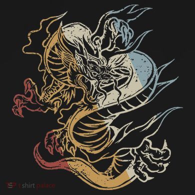 Dragon Retro Style Vintage Tie-Dye Long Sleeve Shirt