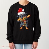 Dabbing Rottweiler Santa Christmas Boys Xmas Dog Gift Women's Sweatshirt thumb 0