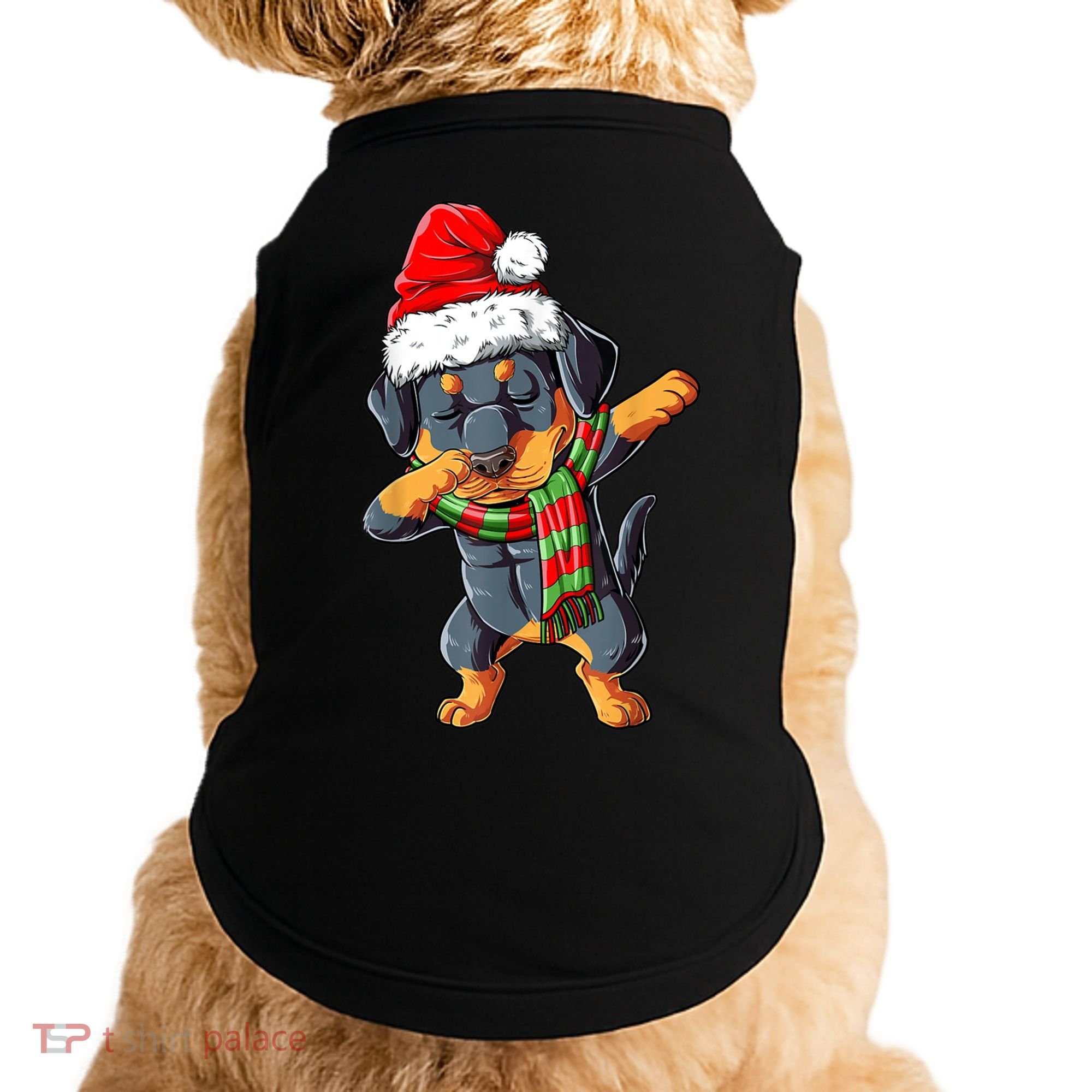 Dabbing Rottweiler Santa Christmas Boys Xmas Dog Gift Doggie Tank