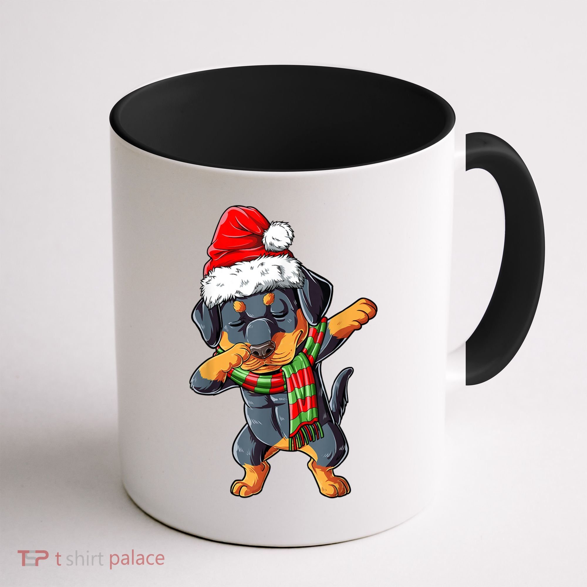 Dabbing Rottweiler Santa Christmas Boys Xmas Dog Gift Coffee Mug