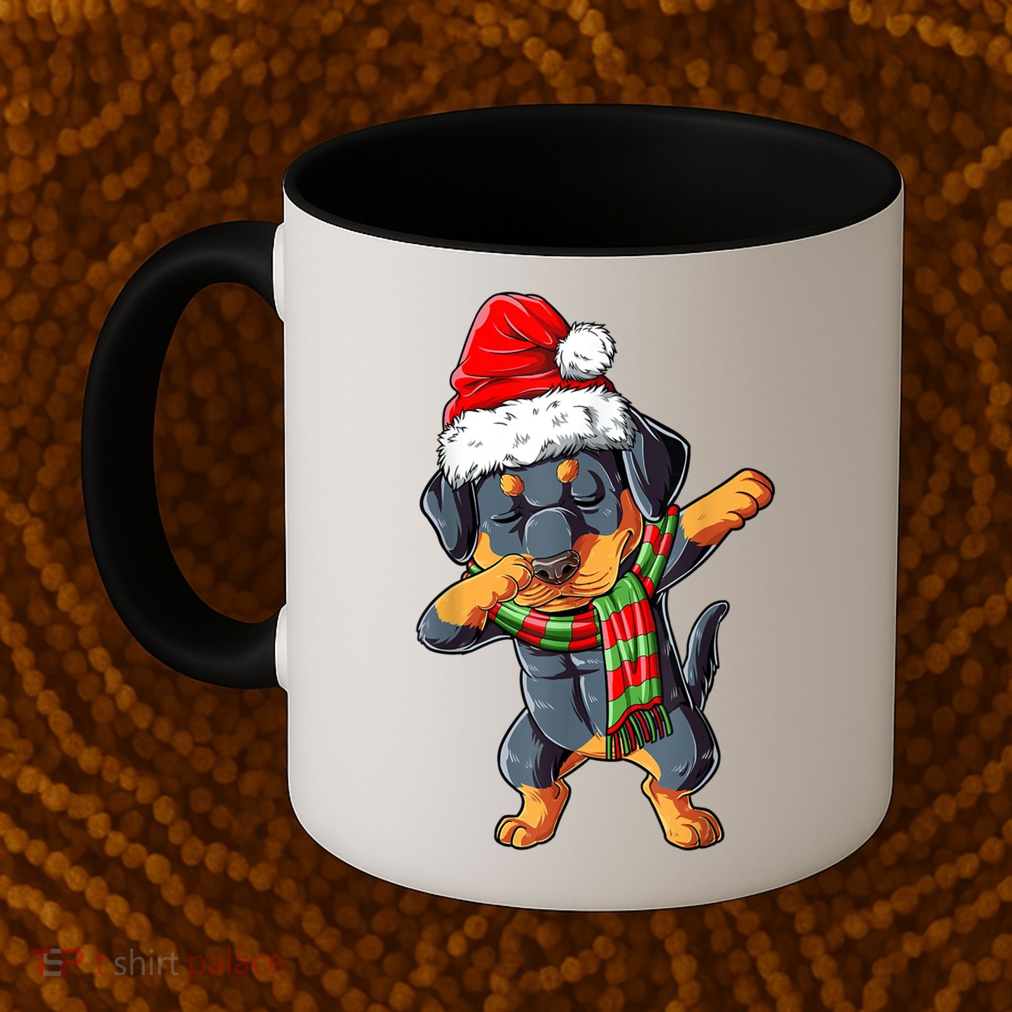 Dabbing Rottweiler Santa Christmas Boys Xmas Dog Gift Coffee Mug